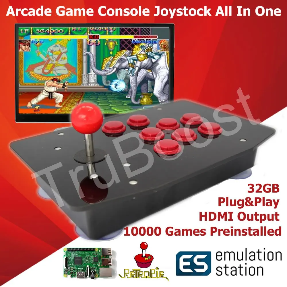 

Raspberry Pi Arcade Game Console Joystick All In One 10000 Games Preinstalled