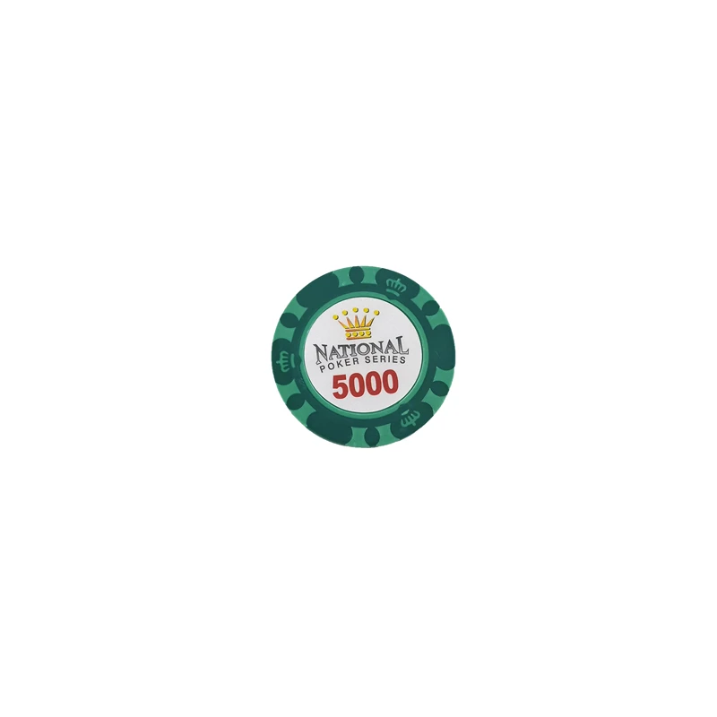 5000 face value Yernea 1 шт. 14 г фишки для покера Корона липкая глина монета Baccarat Texas Hold'em покерный набор для Короны игральные карты чипы 11 цветов - Цвет: 5000 face value