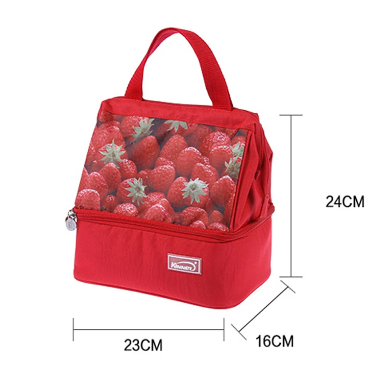 Термосумка KinNet двухслойная изолированная сумка кулер красная через плечо из