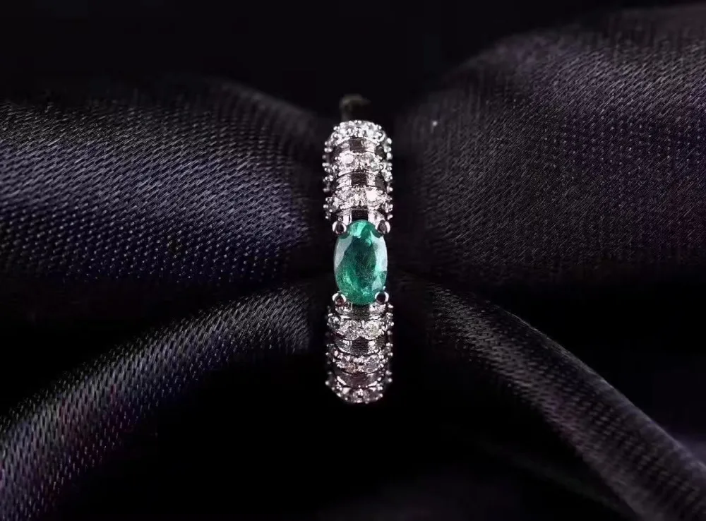 Natural Colombia emerald Ring s925 sterling silver 3*5mm green gemstone elegant fine Jewelry for women | Украшения и аксессуары
