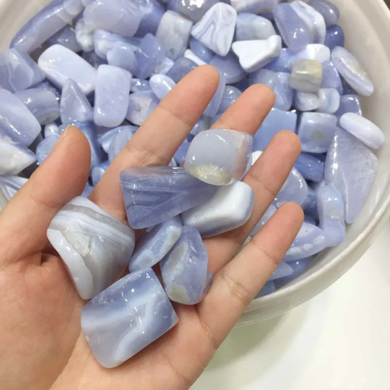 100 г большой кусок натурального высокополированного синего кружева агата в