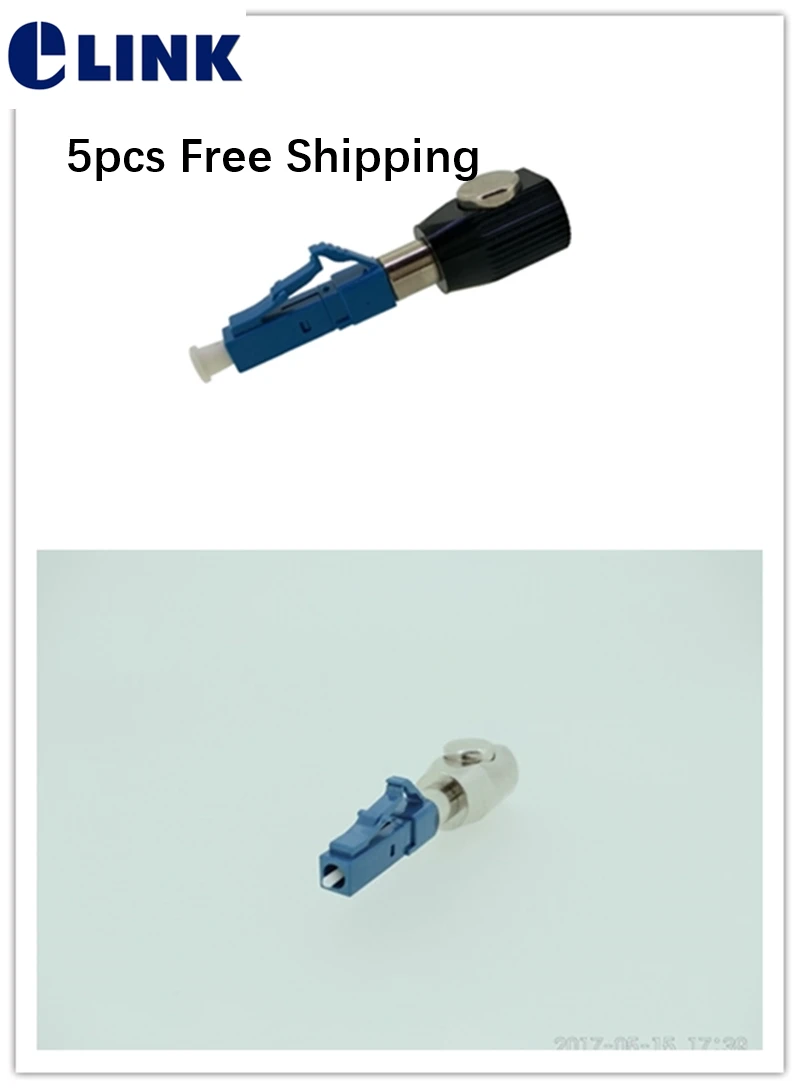 5PCS LC bare fiber adapter ROUND type Silver black LC UPC bare optical fibre ftth coupler OTDR testing free shipping ELINK