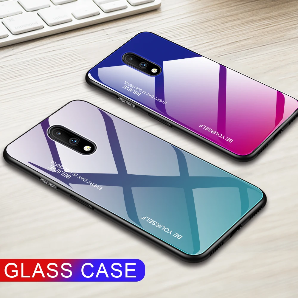 Чехол из закаленного стекла градиентного цвета Aurora для Xiaomi Pocophone F1 8 Lite Mix3 A2 A1 9 6 6X 5X