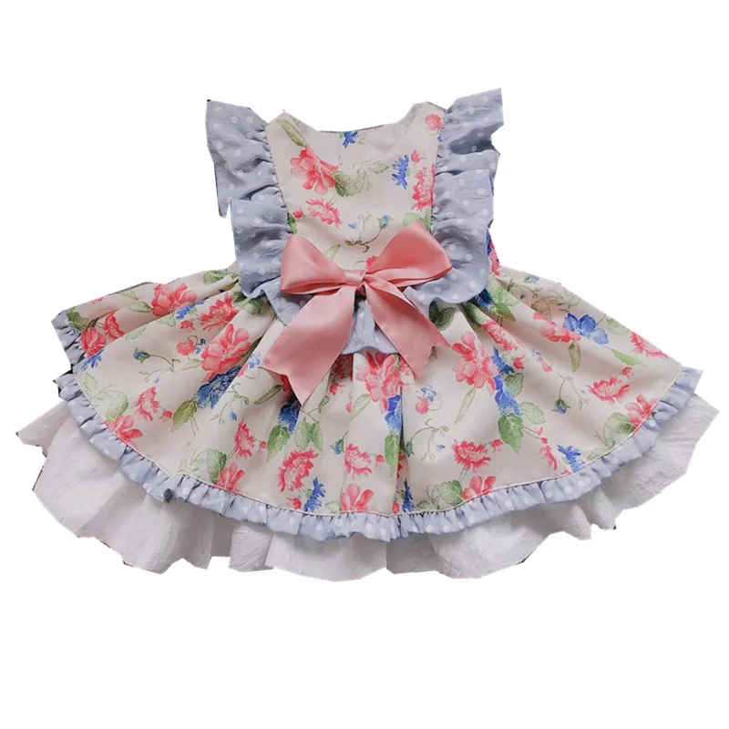 2019 летнее испанское платье на заказ для девочек высококачественное с цветами