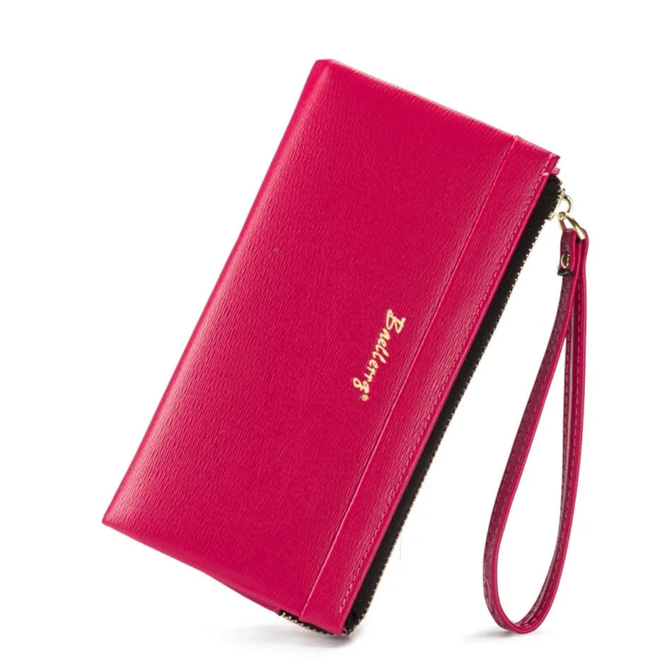 

New Women's Long Purses Multifunction Zipper Soft PU Embossed Hand Rope Mobile Phone Bit Credit Card Holder Coins Clutch Wallets