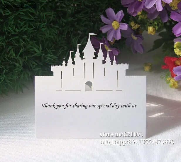 50 шт. лазерная резка замок дизайн бумажное сиденье имя карты украшение для