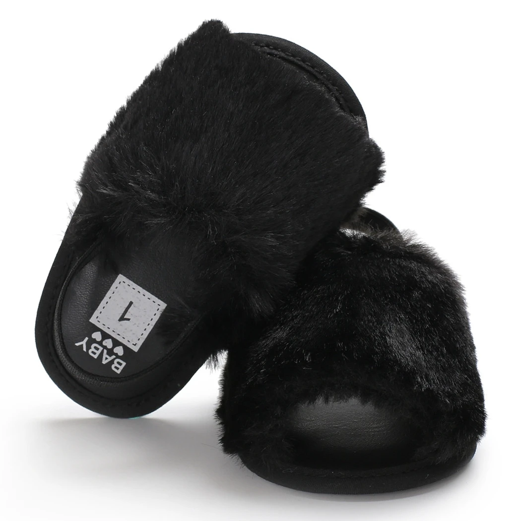 Adorable Newborn Kids Baby Boy Girls Fluffy Sandals Fashion Soft Hairy Flock Slipper Casual Shoes 2018 Summer | Мать и ребенок