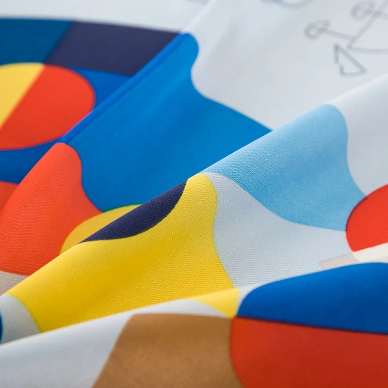 [POBING] 2017 Шелковый женский шарф с геометрическим принтом платок шейный бандана