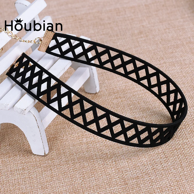 Женское Ожерелье-чокер 8 шт./компл. в полоску черное длинное корейское бархатное