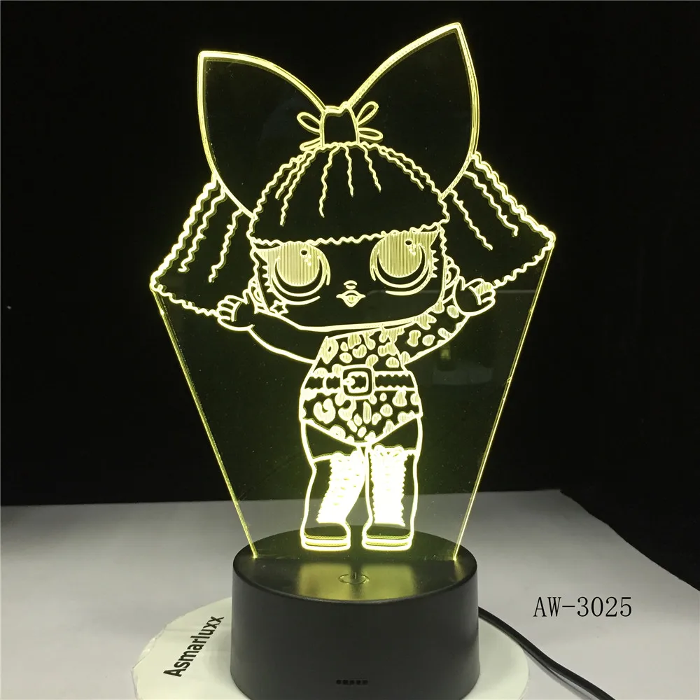 Маленькая девочка 3D Led лампа для детей прикроватный светильник ing Декор ночной