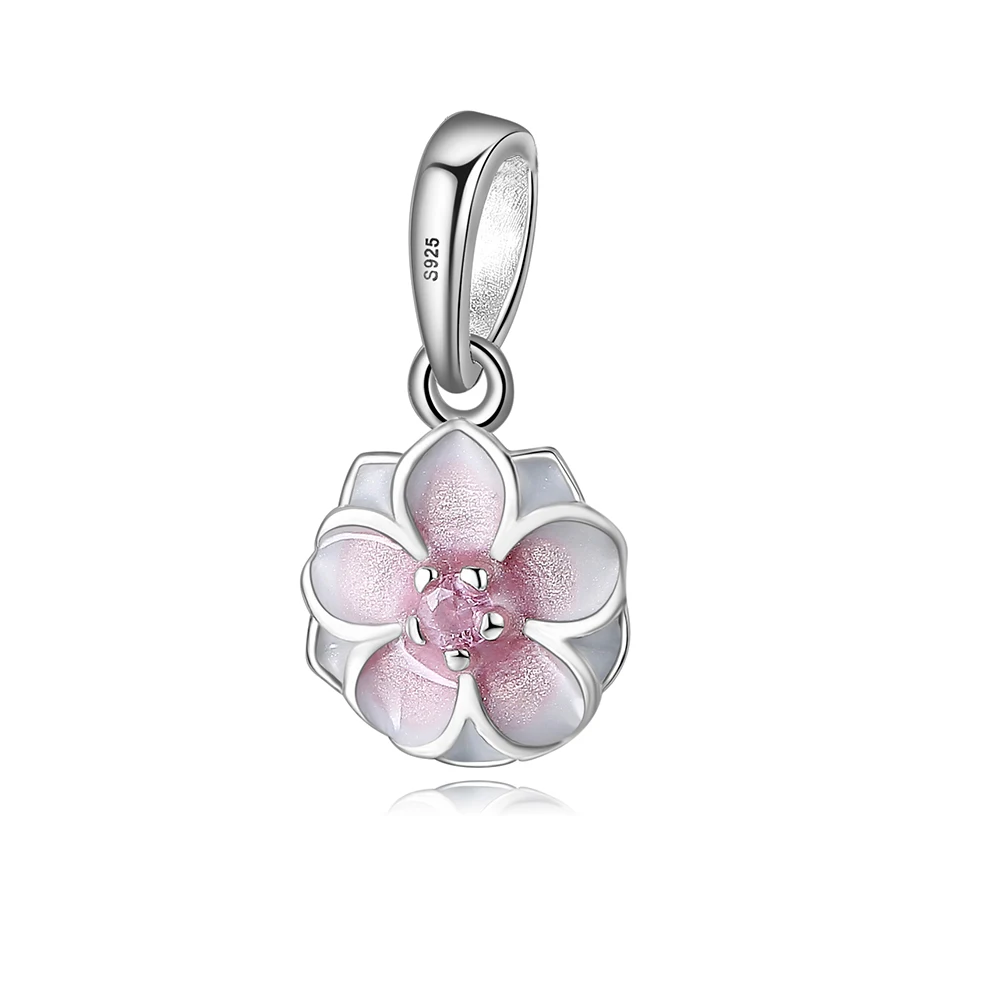 Silver Beads Charms Diy Flower Heart Pendant For Women Necklace Original Pandora Leather Bracelets Jewelry | Украшения и
