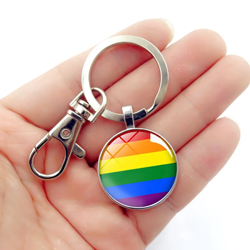 Gay Pride Радужный Флаг кабошон с фото стеклянный кулон брелок ЛГБТ ювелирные