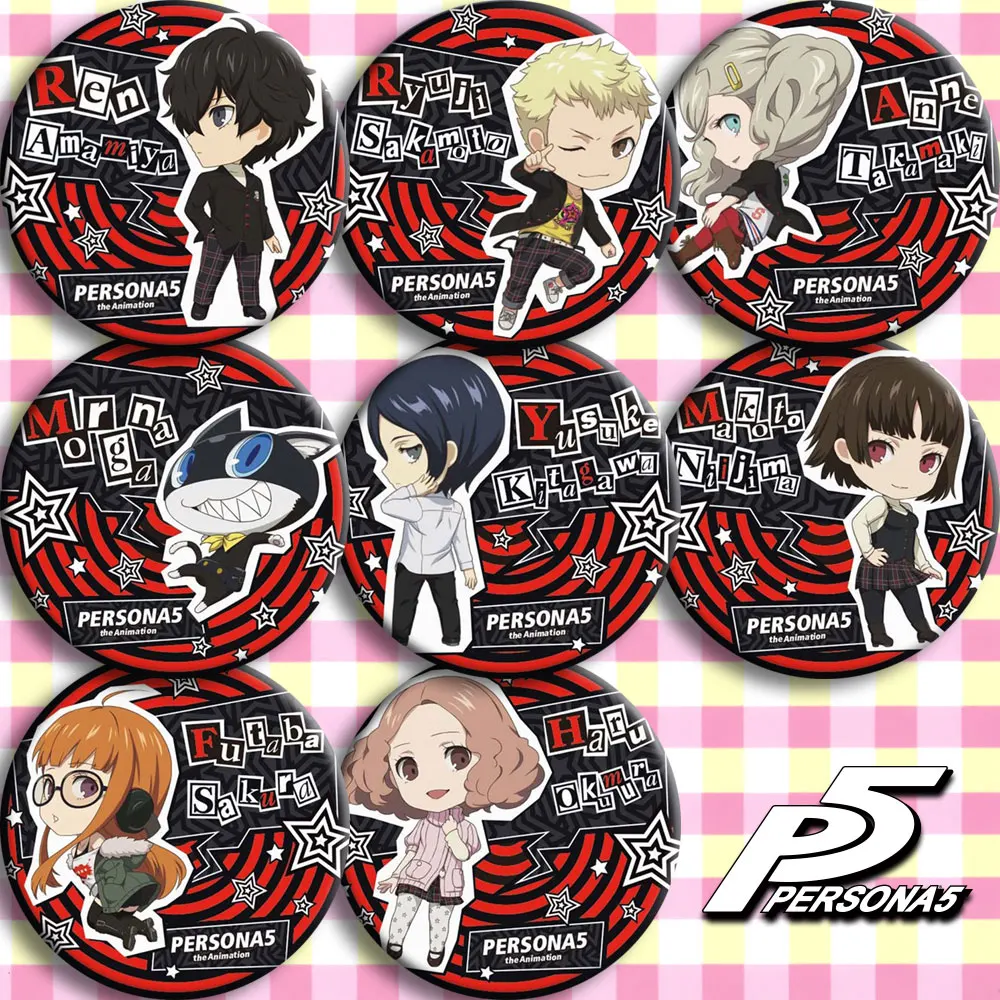 Бесплатная доставка Persona 5 Hero Joker Phantom вор Anne Takamaki Ryuji Sakamoto Morgana Akira Kurusu Okumura значок