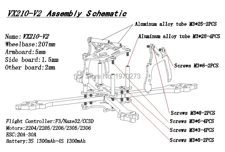 VX210-V2 VX210 210 мм углеродное волокно стрейч х 210 мм Мини рама Квадрокоптер с 5 мм руки мини четыре оси мульти FPV Крытый гоночный Дрон