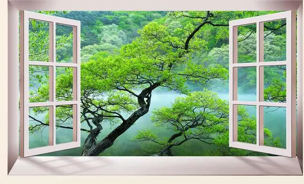 Пользовательские фото обои 3d фрески для стен большой диван и свежий лес фон