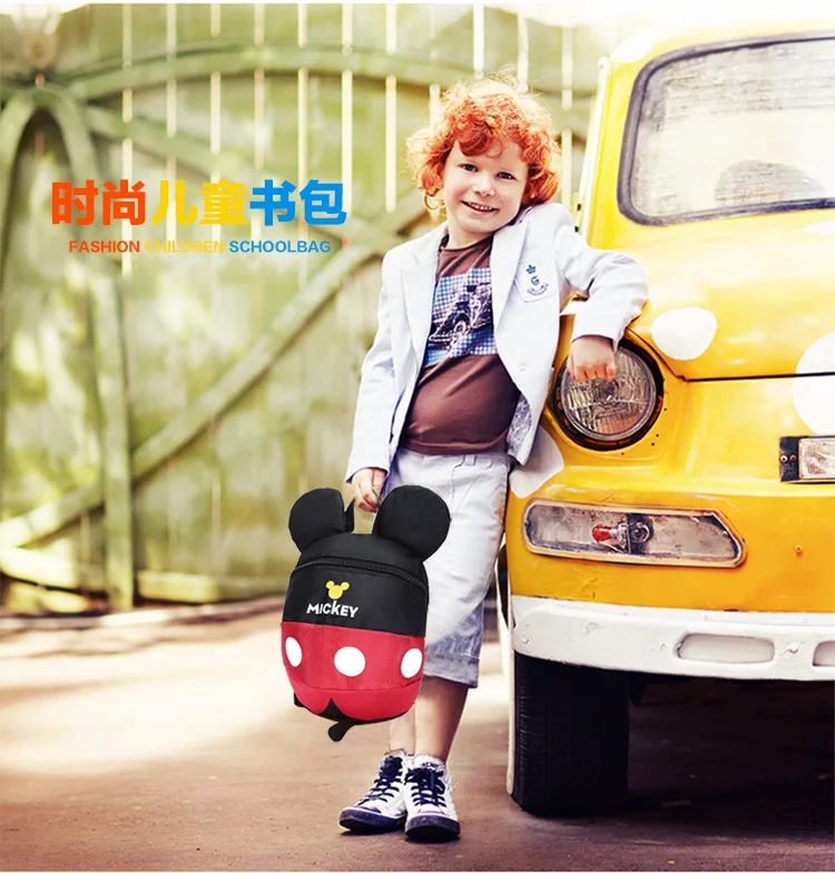 Детский рюкзак disney для детей 1-3 лет, сумка для детей, милый мультяшный Микки, сумка для маленьких мальчиков и девочек с изображением Минни, сумка для детского сада с веревкой против потери