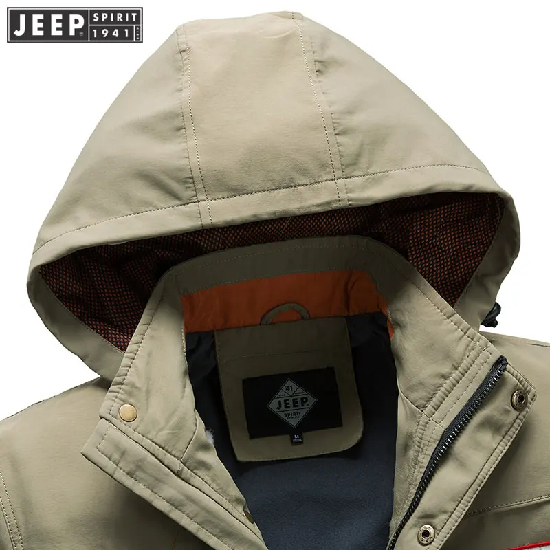 Мужская одежда JEEP 2019 весенние карго куртки пальто военный с капюшоном Куртка