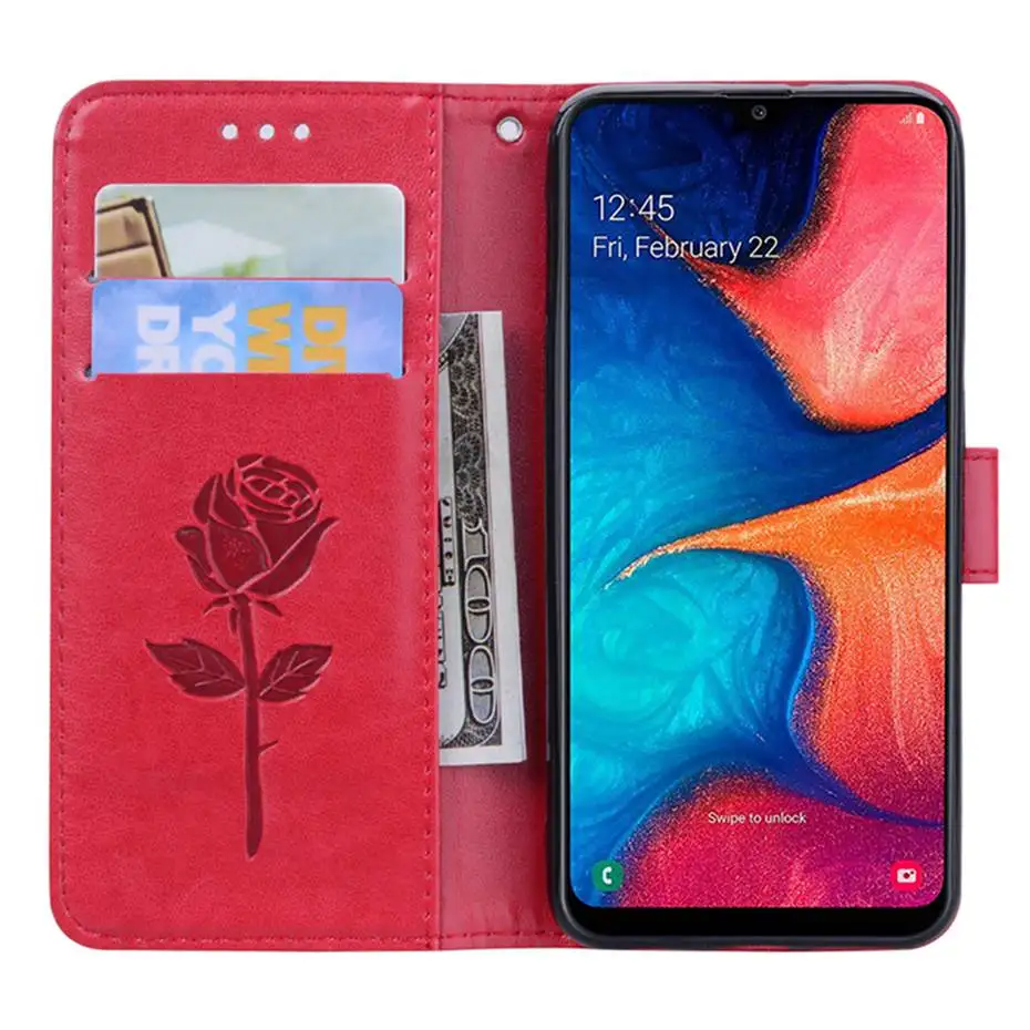 A20E из искусственной кожи с откидывающейся крышкой для Samsung Galaxy чехол-портмоне