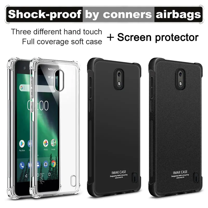 For Nokia 2 Nokia2 Smart Phone Mobile Matte Soft TPU Back Cover Case IMAK Full Coverage Silicon &amp Free Screen Film |