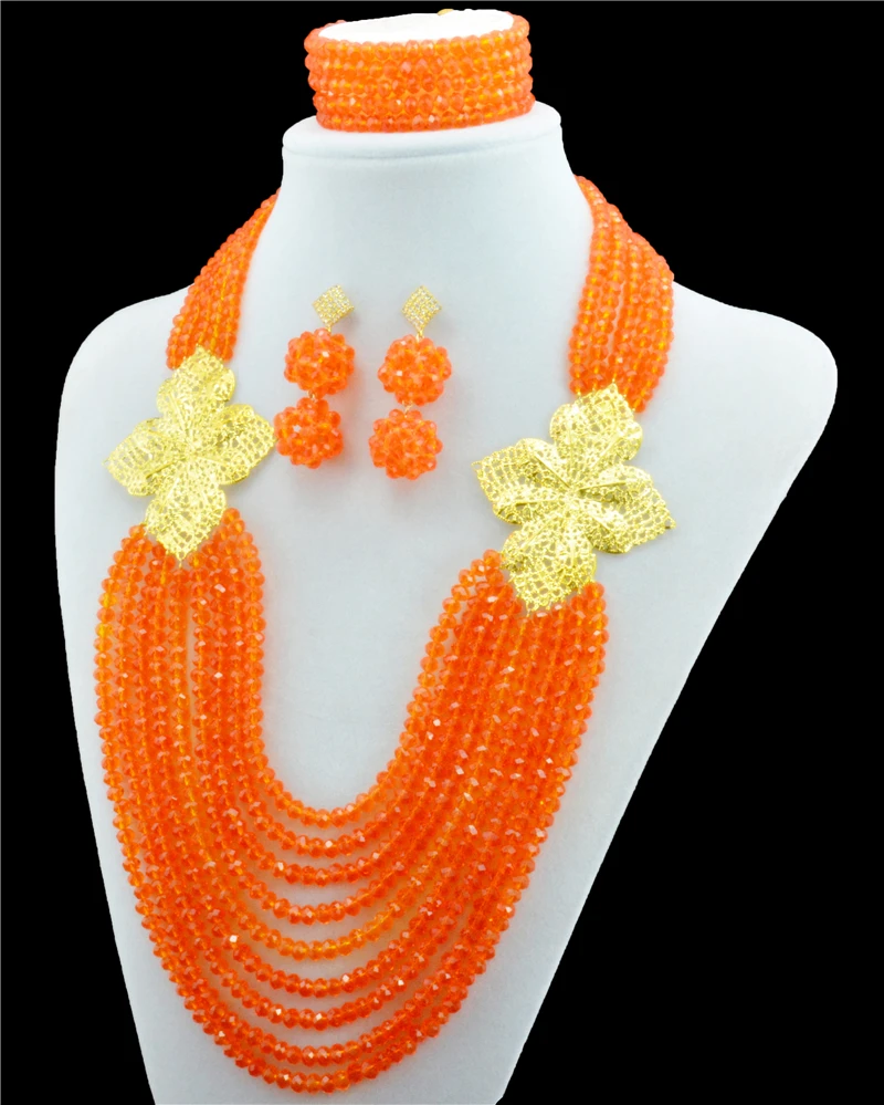 Классические нигерийские Свадебные африканские бусины ювелирный набор