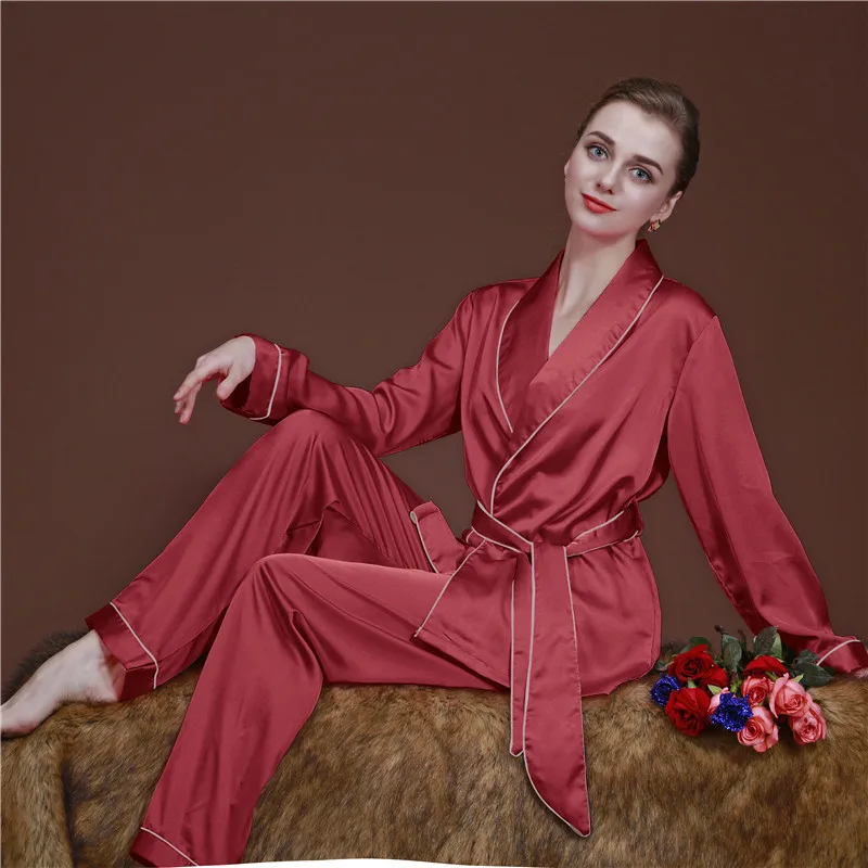 Женские шелковые атласные пижамы комплект Пижама Loungewear М L XL Плюс Размеры Ночное