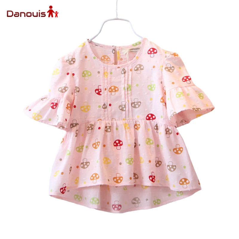 Лето Принцесса Девушка Майка 2017 Моды Гриб Шаблон Новорожденных Девочек Футболки
