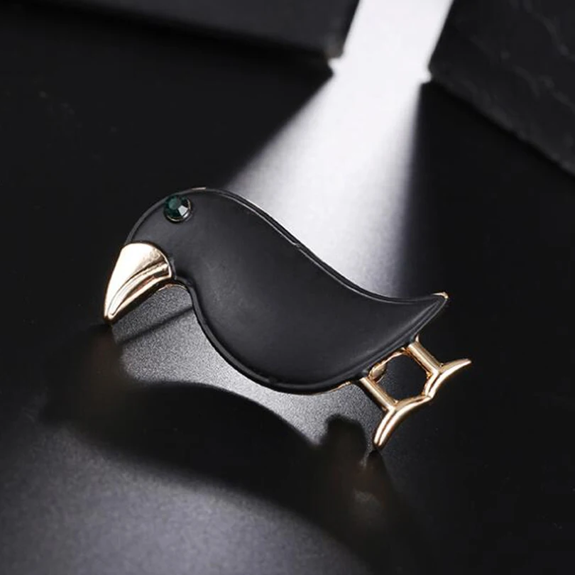 Black Crow Brooch Enamel Bird Corsage Men Women Kids Suit Dress Hats Collar Pins Animal Scarf Buckles Accessories XZ400 | Украшения и