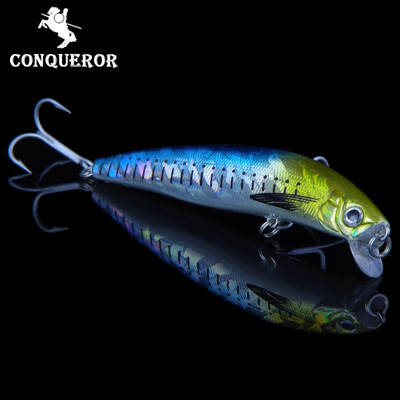 2018Hot model Conqueror Retail fishing lures floating minnow penceil bait size 100mm 13g magnet inside dive 0.5m VMC hank | Спорт и