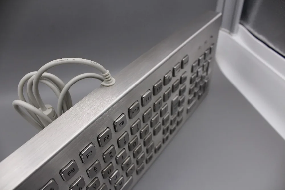 Desktop 103 Keys Metal Keyboard Stainless Steel Computer Keyboard For Industrial Kiosk teclado de metal