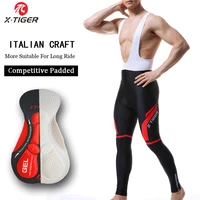 x tiger 5d padded coolmax gel long cycling bib pants mtb bike bicycle racing bib shorts breathable bib pants for autumn