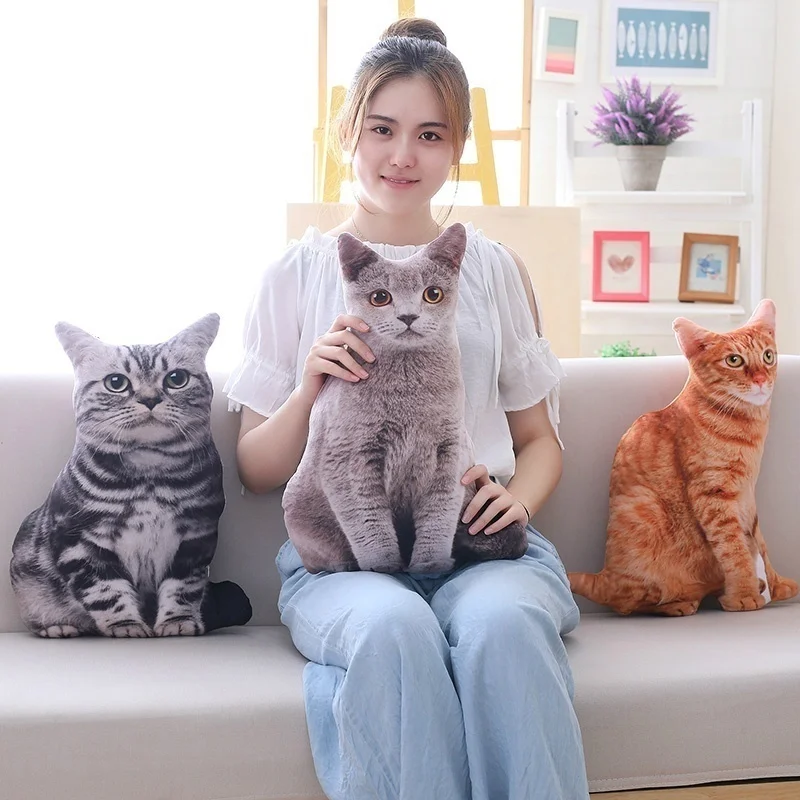 1 шт., 50 см, 3D моделирование, подушка для кошек, милый кот, моющаяся плюшевая мягкая подушка, детская игрушка, подушка для украшения дома