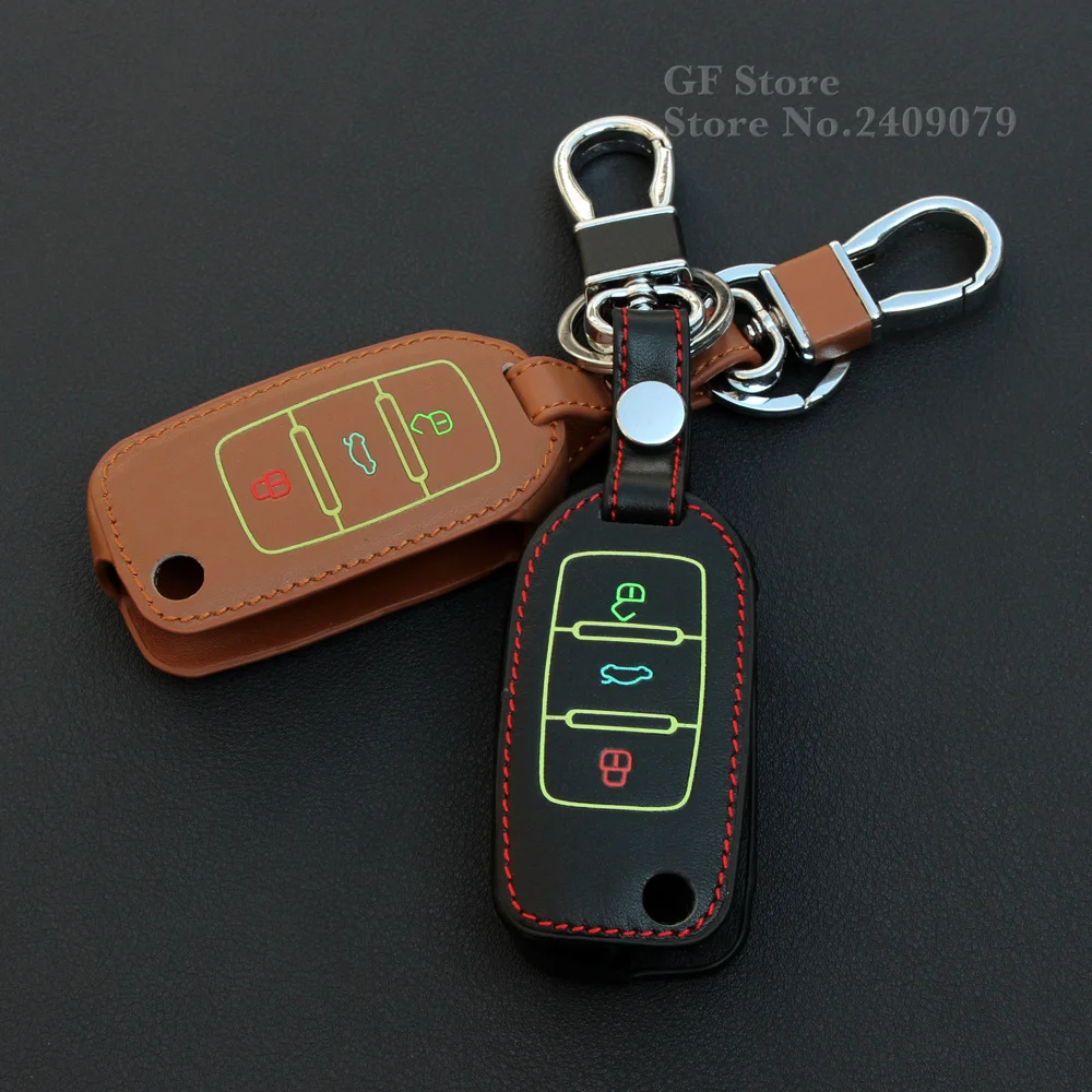 Модный чехол из натуральной кожи для автомобильного ключа Volkswagen VW GOLF 4 5 6 Passat B5 B6
