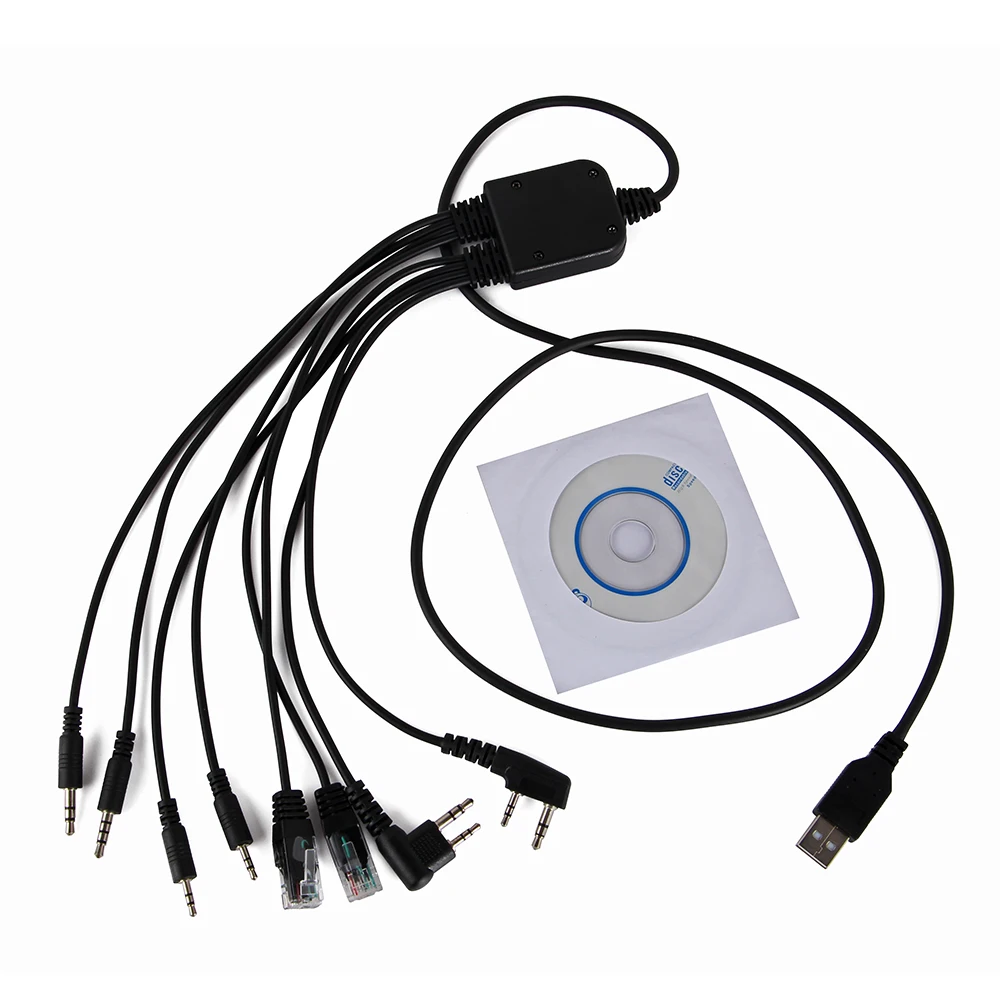 2 шт. 8 в 1 USB кабель для программирования YAESU BAOFENG UV-5R для Kenwood для Motorola радио для ICOM Retevis H777 рация