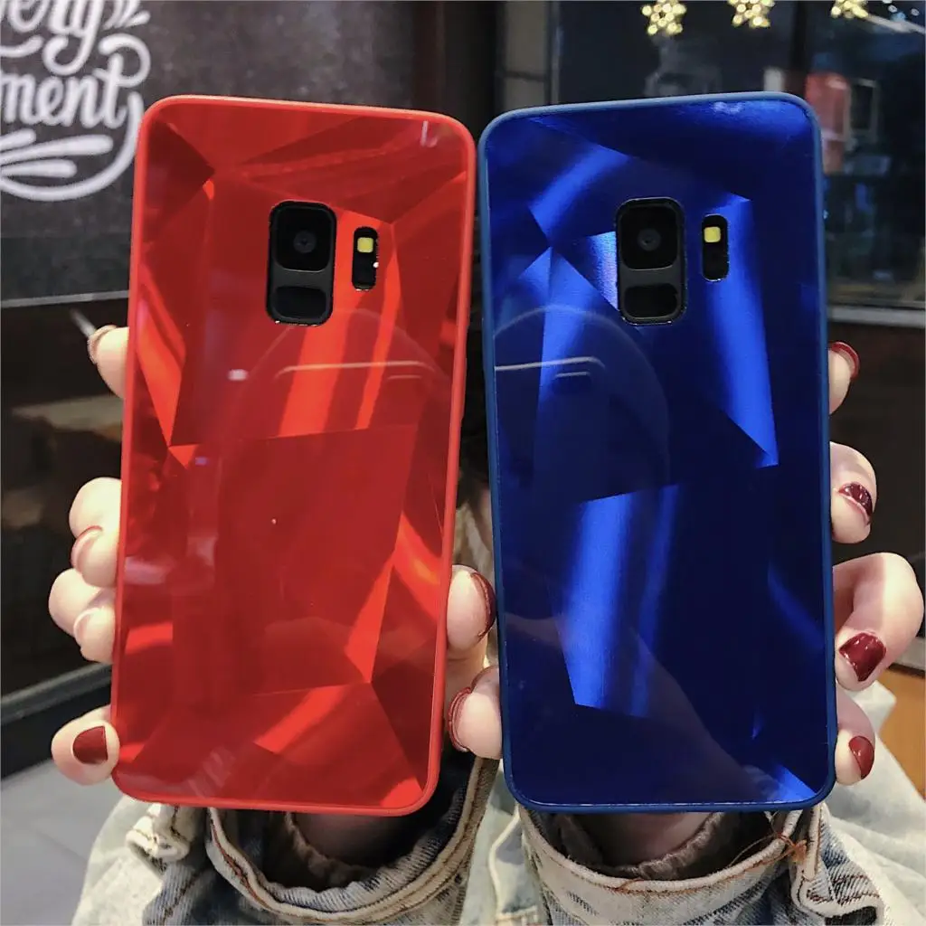 For Samsung Galaxy S9 S8 Plus Case Fashion Shine 3D Diamond Pattern Cute Jelly Style Shockproof Mobile Phone Shield Back Cover |