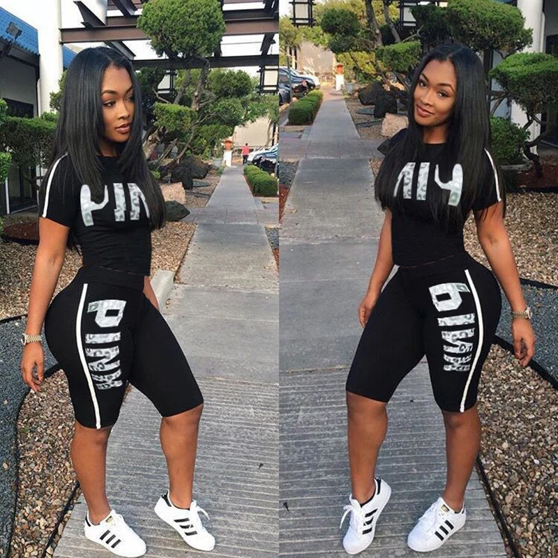 Женский комплект из двух предметов Fanco повседневный розовый костюм с буквенным