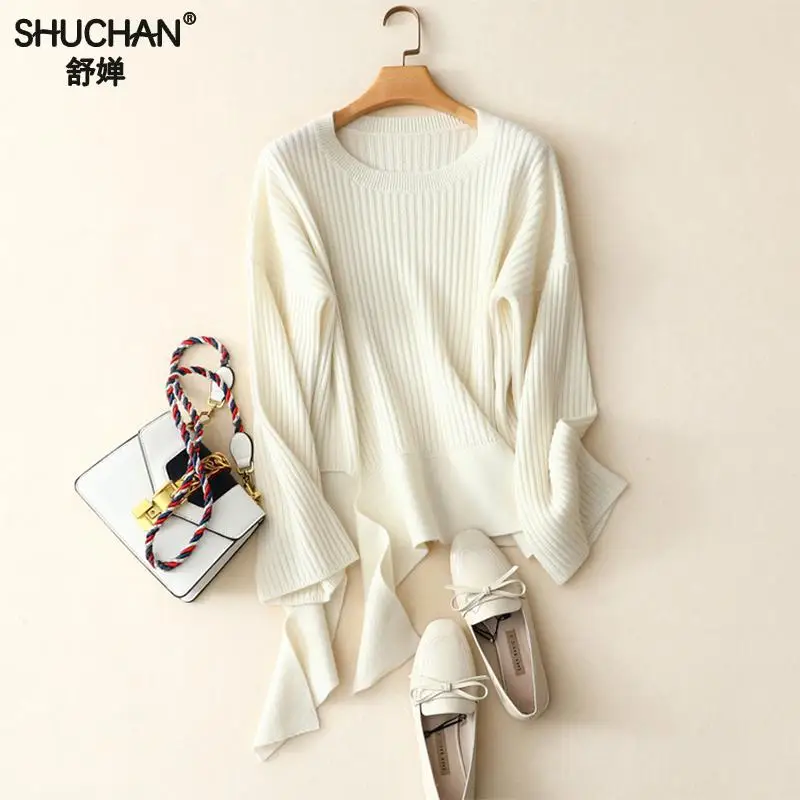 Shuchan Women Sweaters And Pullovers 2018 Winter 100% Cashmere Sweater Solid Casual Female Autumn Highstreet | Женская одежда