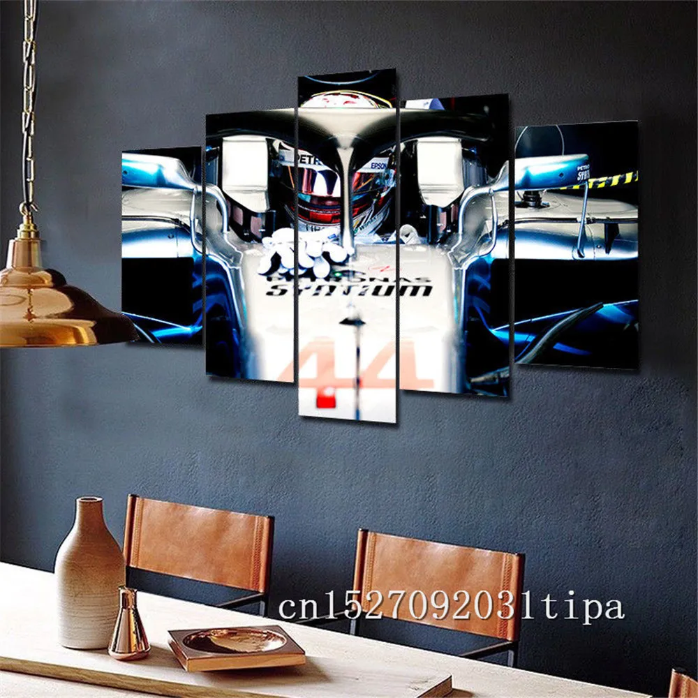 01 Lewis Hamilton Champion 5 панель абстрактное украшение на стену, живопись маслом плакат Холст Картина Печать картины для гостиной домашний декор - Цвет: 01