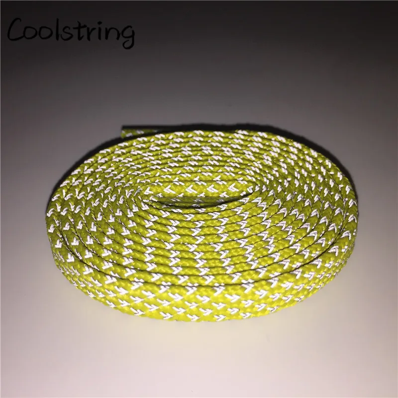 Coolstring ночной бег Выделите плоский, длиной 3 м светоотражающие шнурки для обуви Прогулочные сапоги популярной расцветке; шнурки для взрослых и детей, спортивные 350 750