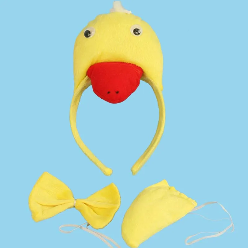 Children Adults Animal Yellow Duck Headband Bow Tie Tail Cosplay 3pcs Set Performance Props Party Decor Halloween Christmas|tail cosplay|cosplay