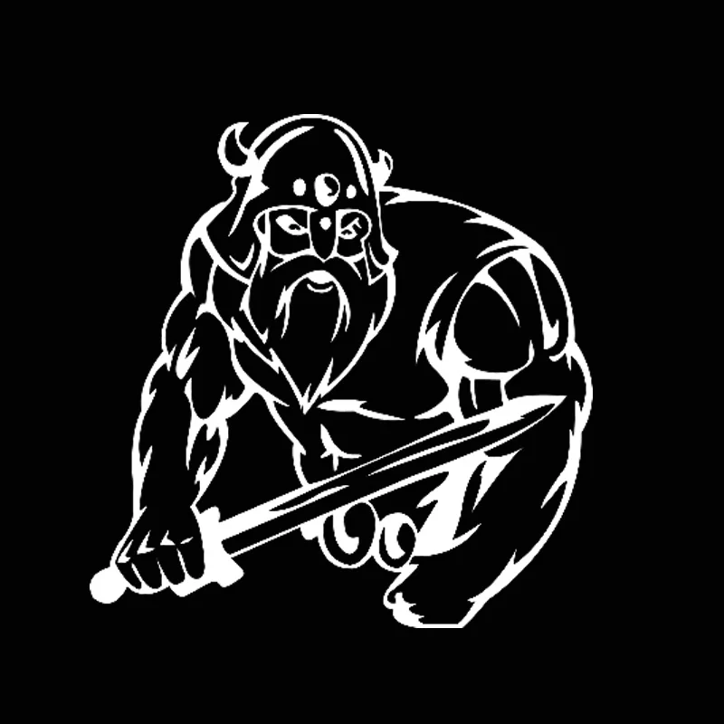 Забавные наклейки для автомобилей 3D, водонепроницаемый автомобильный обвес из винила или стилизованная викингами наклейка-декор, черная-серебряная.