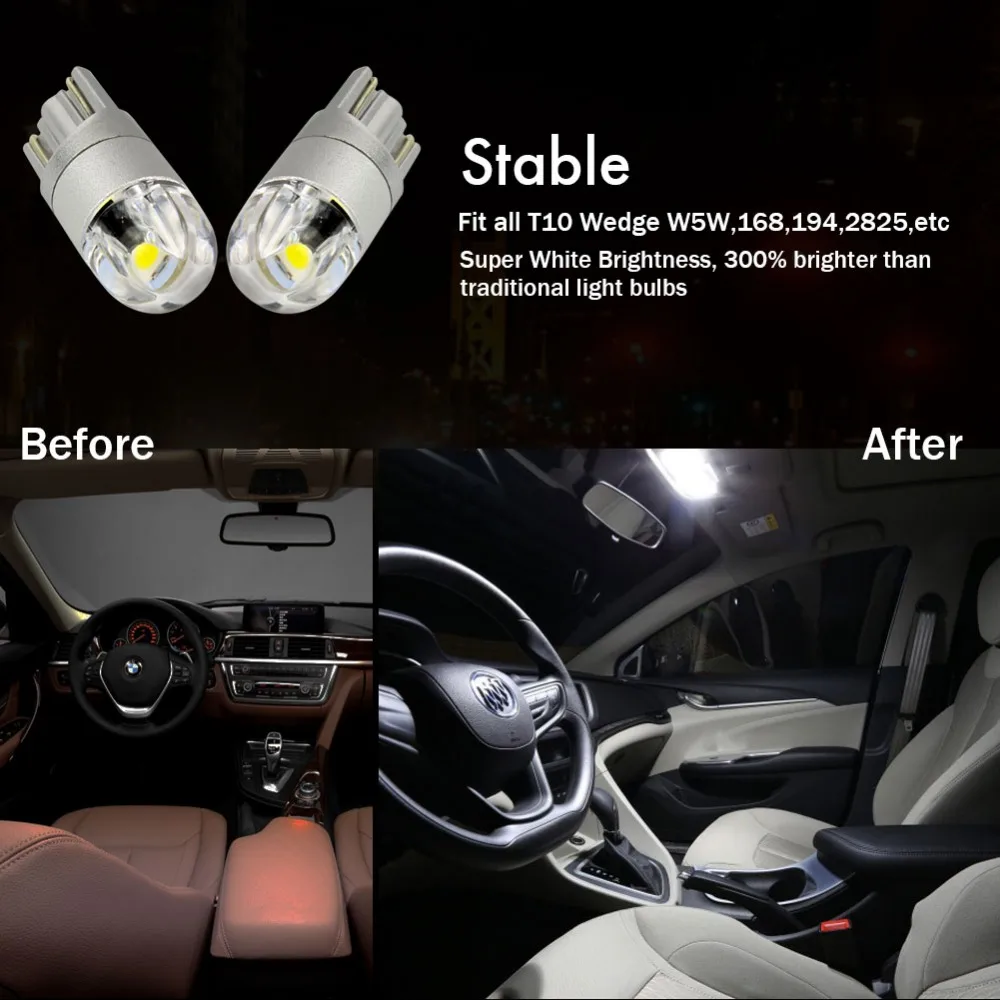 Светодиодные лампы T10 2-SMD 3030 W5W 3-SMD 2 шт. светодиодная лампа для автомобильных