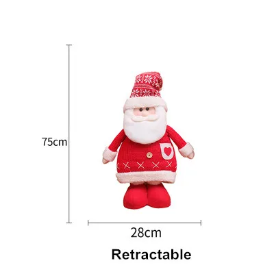 Retractable Santa Большой размер выдвижные красные рождественские куклы год стоящий Санта-Клаус Снеговик Лось рождественские украшения игрушка Рождественская елка украшения - Цвет: Retractable Santa