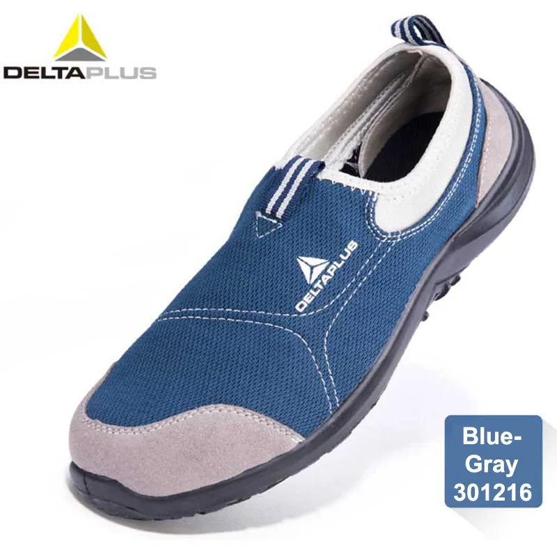301216 blue gray Deltaplus стальная безопасная обувь Летняя дышащая Рабочая обувь легкая Рабочая противоскользящая прокалывающая защитная обувь - Цвет: 301216 blue gray