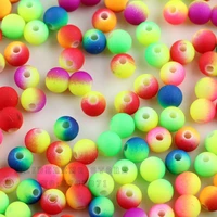 meideheng kids diy big hole mini beads fluorescent beads rainbow double color childrens necklace jewelry accessories making 6mm