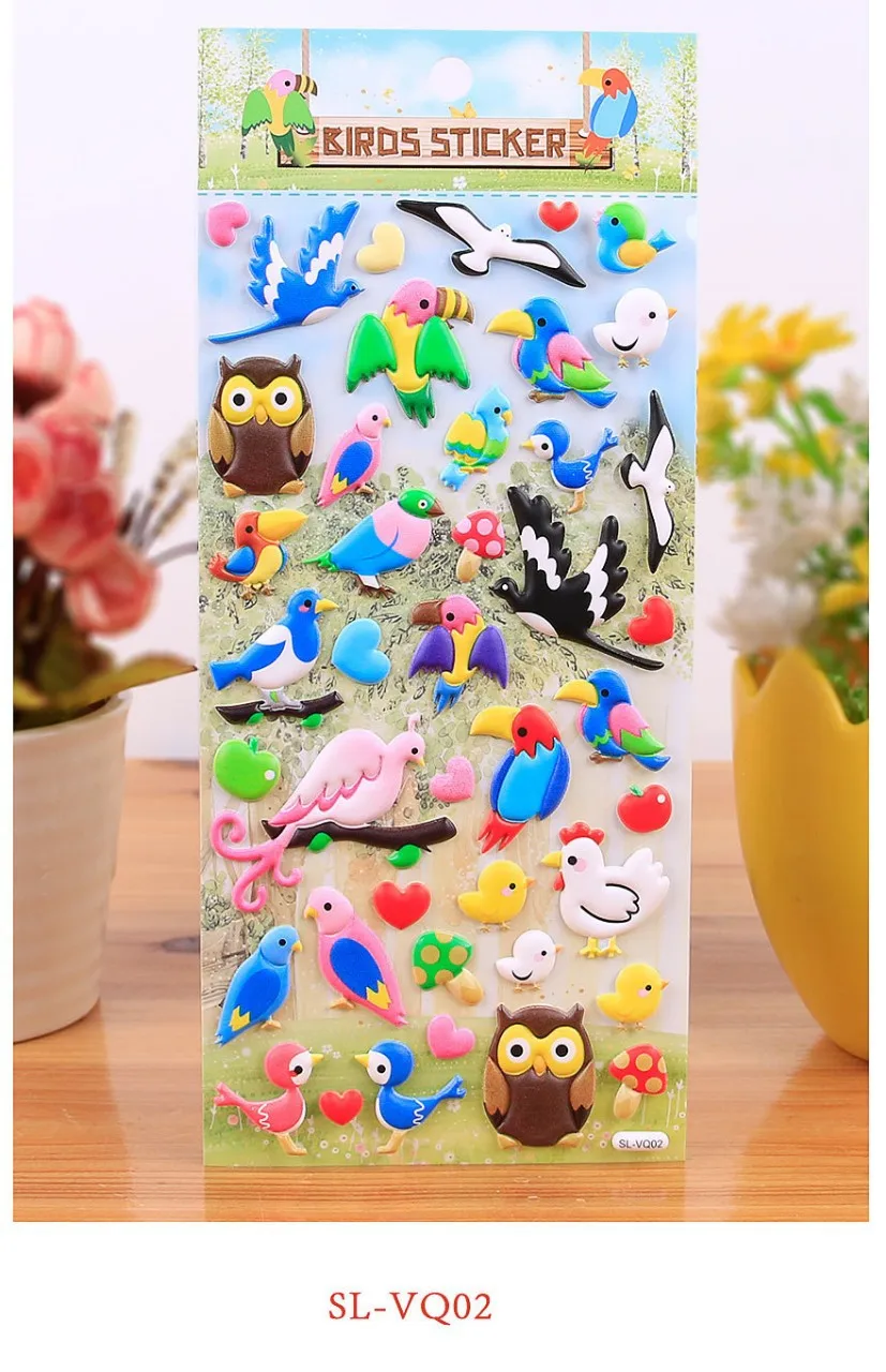 Kawaii детские наклейки эва милые лесные животные 3D мультфильм DIY стикер птица