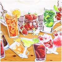 14pcs creative cute self made colorful fruit tea drinks scrapbooking stickers decorative sticker diy craft photo albums