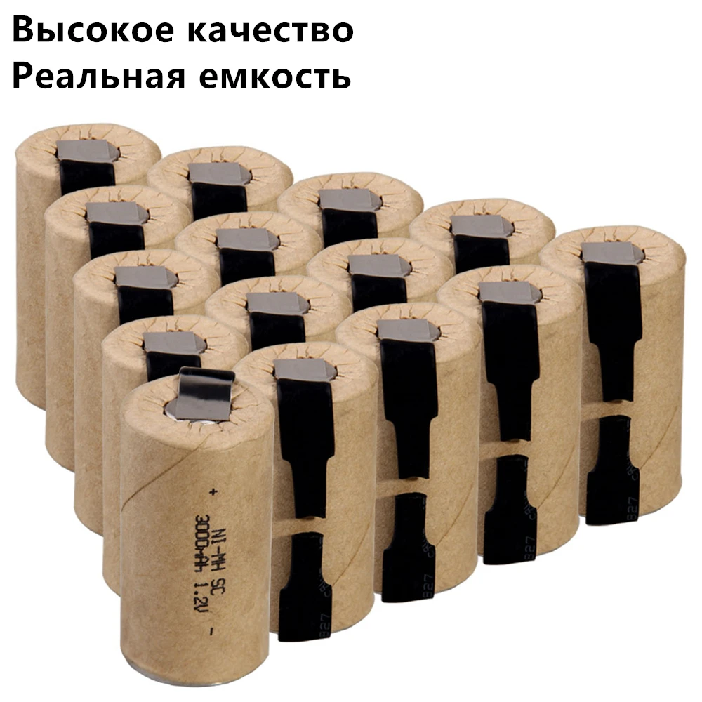 15 шт SC батареи 1.2В SUBC перезаряжаемые 3000mah плоский верх|Перезаряжаемые батареи| |