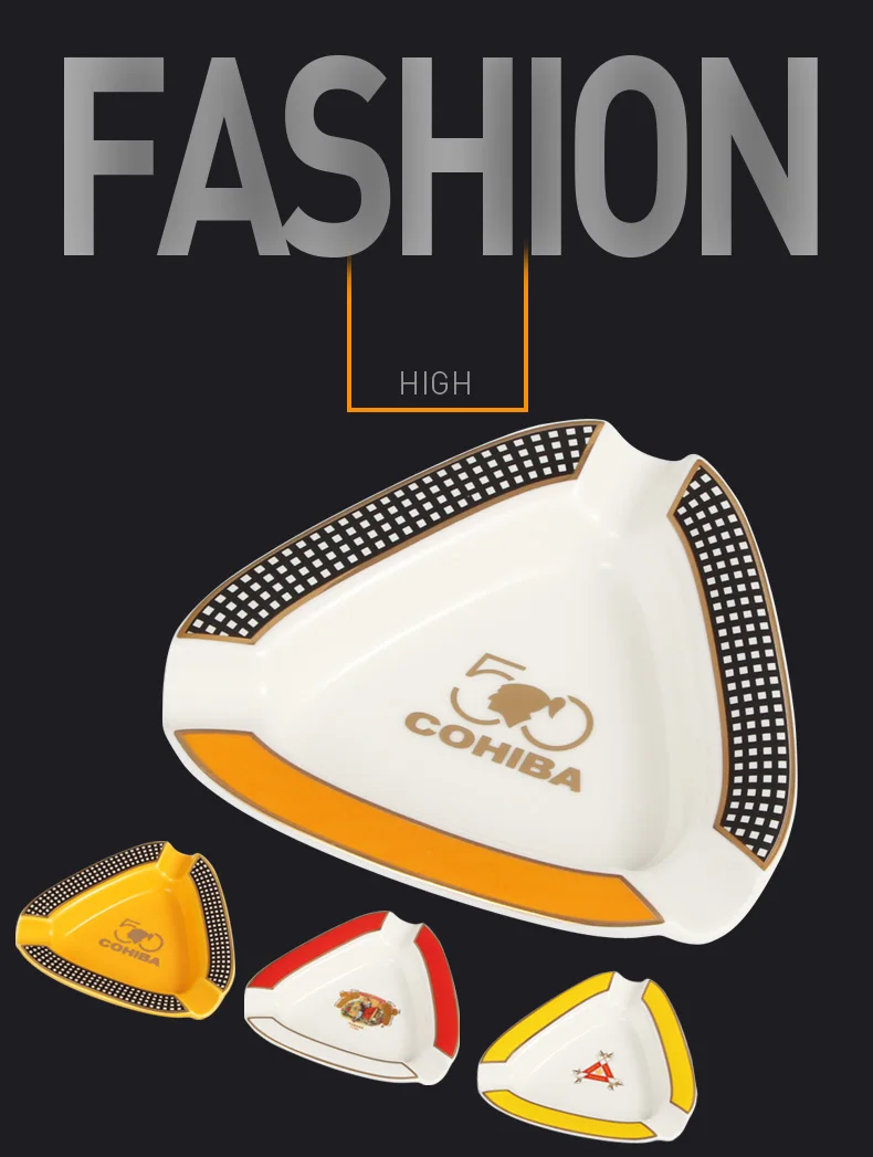 COHIBA пепельница для сигар Роскошные Большие пепельницы 3 сигары держатель для отдыха керамический пепельница для сигарет аксессуары для курения Cenicero для сигар