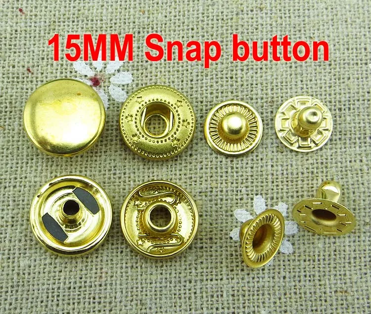 gold 50 шт. 15 мм металлические черные кнопки для лица Фирменная швейная одежда сумка аксессуар кнопка для одежды SMB-016K - Цвет: gold