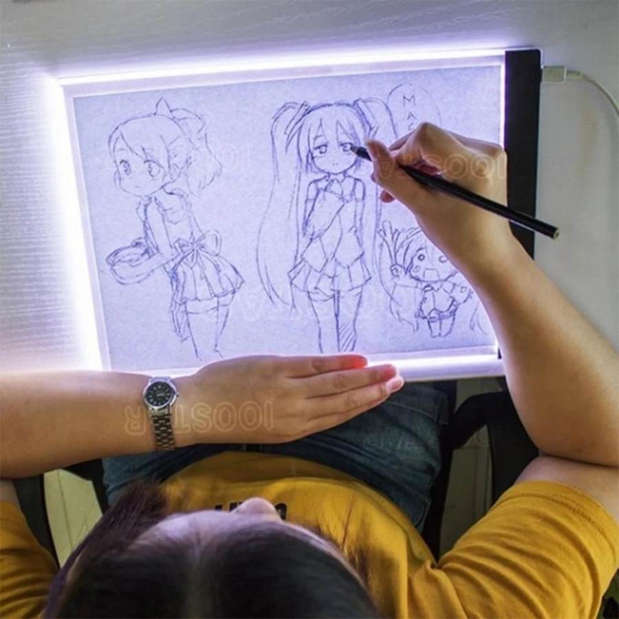 A4 LED Cartoon Light Tablet Pad USB Charging Copyboard Board Table Diamond Painting Cross Stitch tool | Дом и сад
